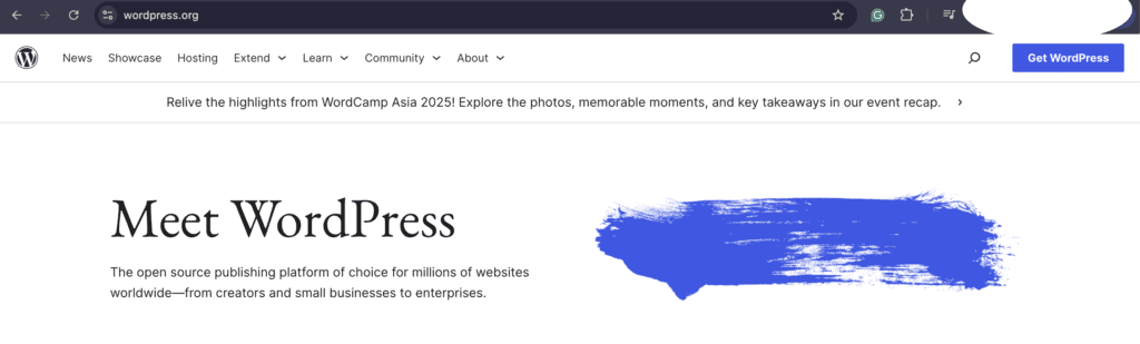 WordPress.org screen for downloading WordPress files